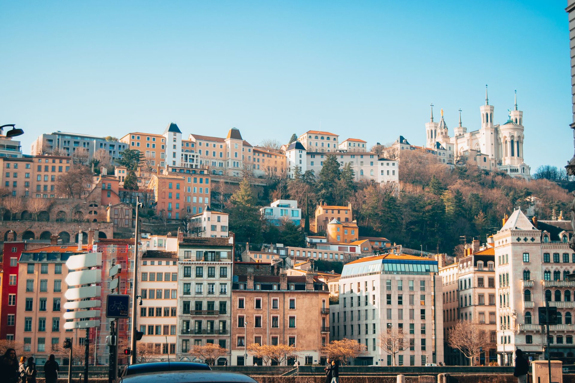 Vue de Lyon, quais de Saône et colline de Fourvière